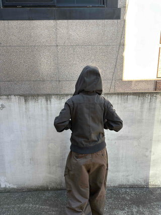 Gold Button Reversible Knit Color Block MA-1 Bomber Jumper