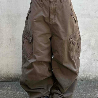 Street Oversized Multi-Flap Drop Crotch Cargo Pants
