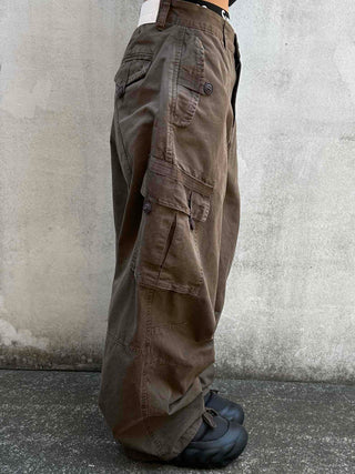 Street Oversized Multi-Flap Drop Crotch Cargo Pants