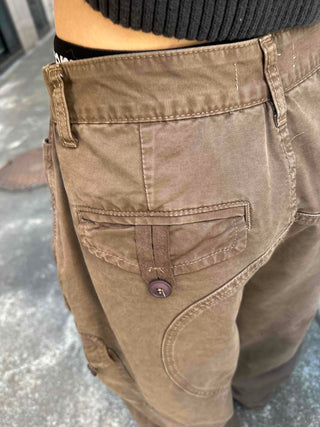 Street Oversized Multi-Flap Drop Crotch Cargo Pants