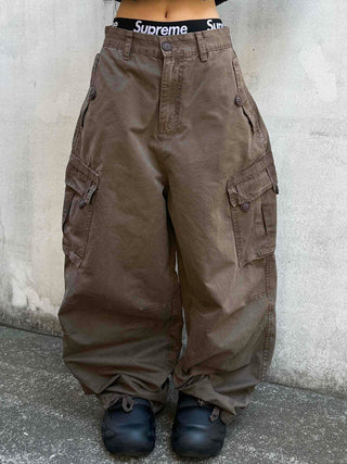 Street Oversized Multi-Flap Drop Crotch Cargo Pants