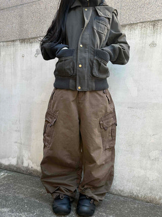 Street Oversized Multi-Flap Drop Crotch Cargo Pants