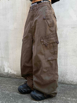 Street Oversized Multi-Flap Drop Crotch Cargo Pants