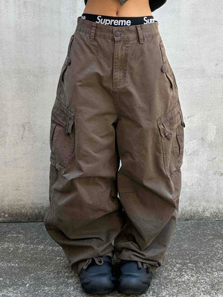 Street Oversized Multi-Flap Drop Crotch Cargo Pants
