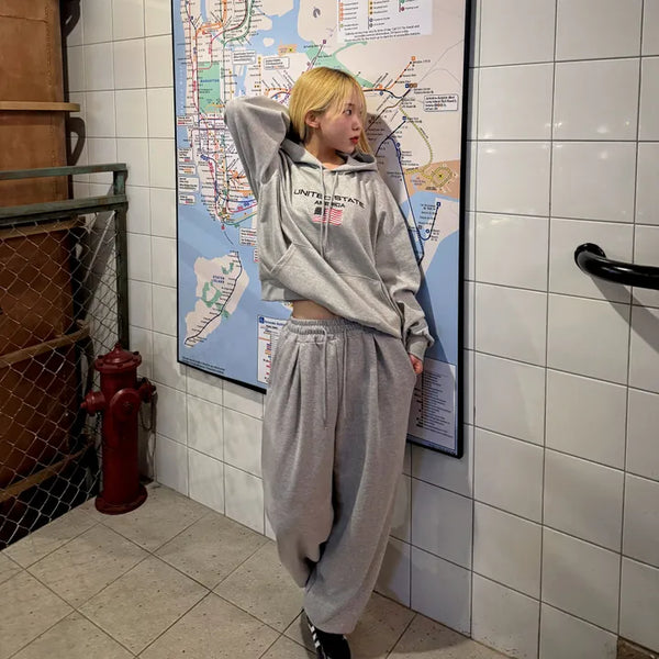 Mona Pintuck Wide Jogger Pants