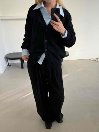 Asymmetrical Twist Shirred Wide Collar Shirt