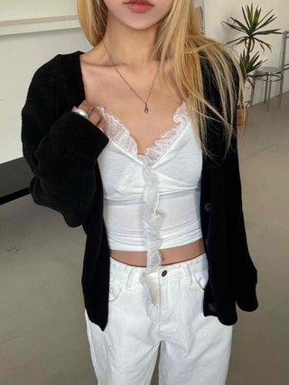 Chiffon Mesh Strap Banding Shirred Crop Sleeveless