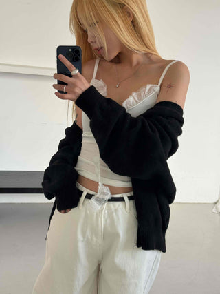 Chiffon Mesh Strap Banding Shirred Crop Sleeveless