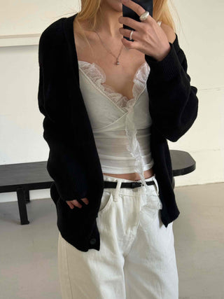 Chiffon Mesh Strap Banding Shirred Crop Sleeveless