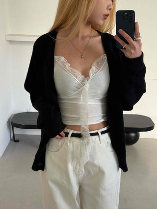 Chiffon Mesh Strap Banding Shirred Crop Sleeveless