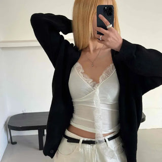 Chiffon Mesh Strap Banding Shirred Crop Sleeveless