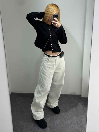 Chanel Style Tweed Gold Button Crop Jacket