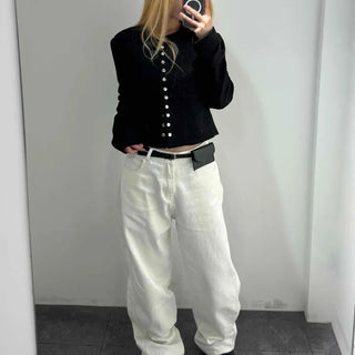 Chanel Style Tweed Gold Button Crop Jacket