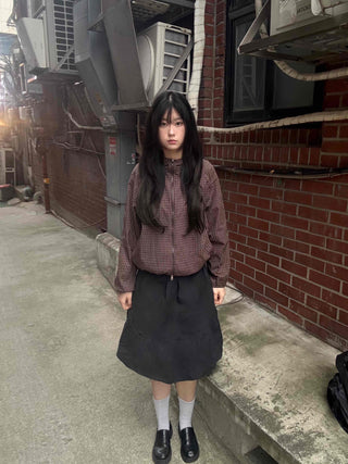 Windy Stand Neck Layered Half-Zip Anorak Windbreaker