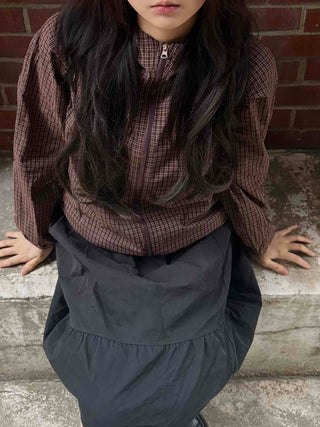 Windy Stand Neck Layered Half-Zip Anorak Windbreaker