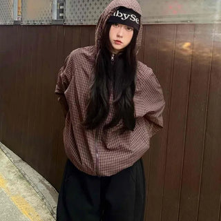 Windy Stand Neck Layered Half-Zip Anorak Windbreaker