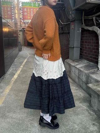 Fluffy Boucle Round Neck Oversized Knit