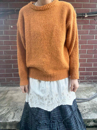 Fluffy Boucle Round Neck Oversized Knit