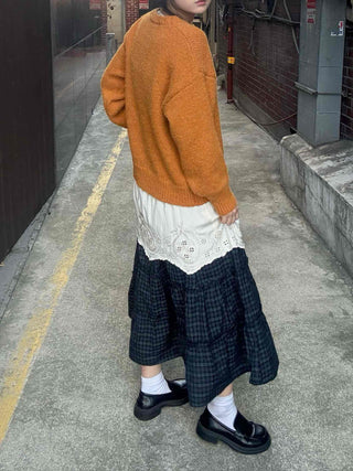 Fluffy Boucle Round Neck Oversized Knit