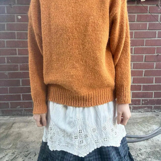 Fluffy Boucle Round Neck Oversized Knit