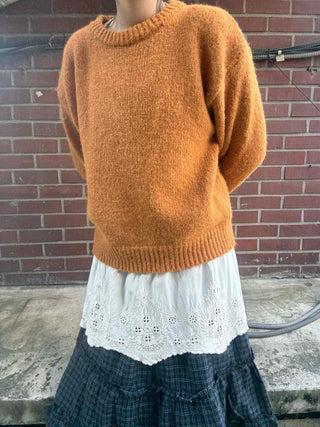 Fluffy Boucle Round Neck Oversized Knit