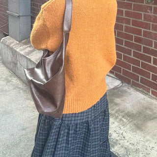 Fluffy Boucle Round Neck Oversized Knit
