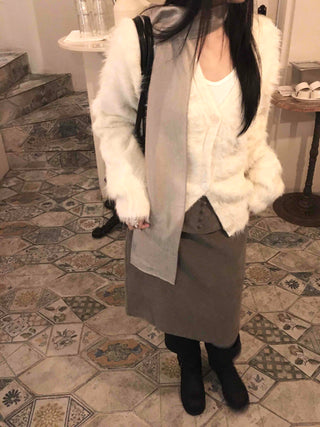 Heathered Pastel Boxy Fit Button Knit Cardigan