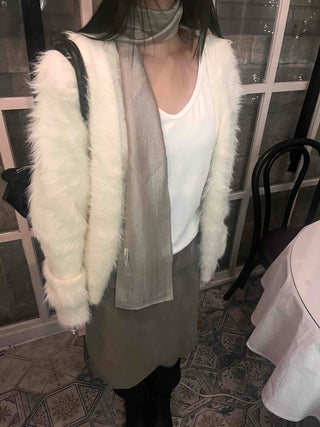 Heathered Pastel Boxy Fit Button Knit Cardigan