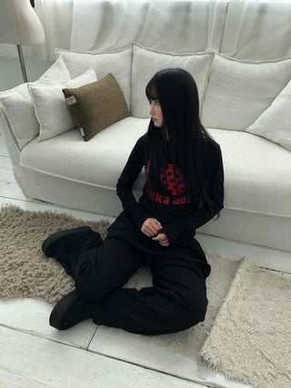 Vintage Retro Lettering Oversized Loose Fit Long Sleeve Tee