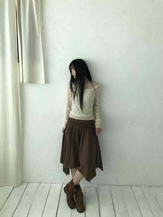 All-Day Loose Fit Semi-Flare Midi Skirt