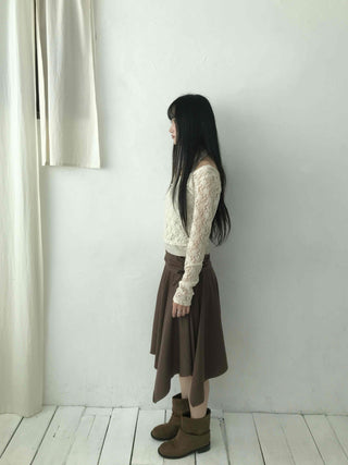 All-Day Loose Fit Semi-Flare Midi Skirt