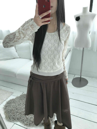 All-Day Loose Fit Semi-Flare Midi Skirt