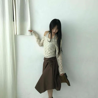 All-Day Loose Fit Semi-Flare Midi Skirt