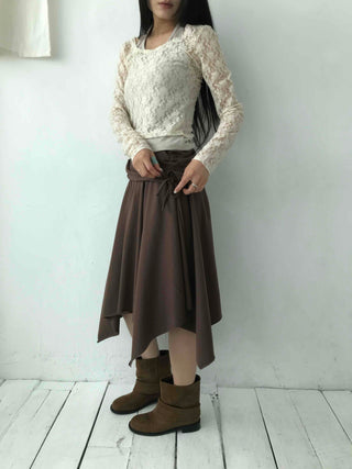 All-Day Loose Fit Semi-Flare Midi Skirt