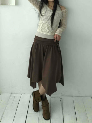All-Day Loose Fit Semi-Flare Midi Skirt