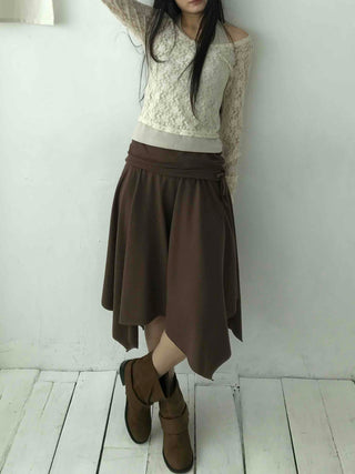 All-Day Loose Fit Semi-Flare Midi Skirt