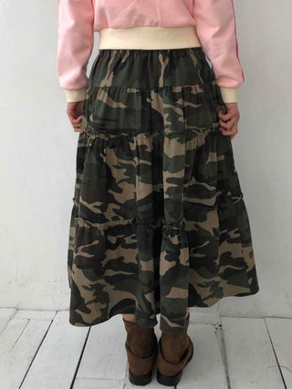 Military Cargo Pocket Balloon Midi Skirt