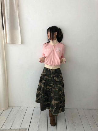 Military Cargo Pocket Balloon Midi Skirt