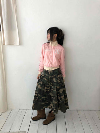 Military Cargo Pocket Balloon Midi Skirt