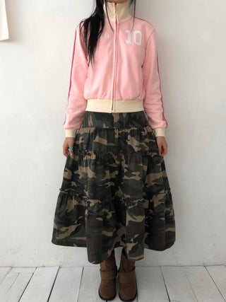 Military Cargo Pocket Balloon Midi Skirt