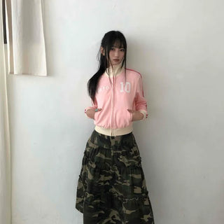 Military Cargo Pocket Balloon Midi Skirt