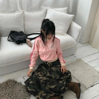 Military Cargo Pocket Balloon Midi Skirt