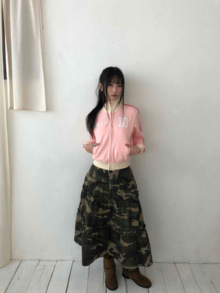 Military Cargo Pocket Balloon Midi Skirt