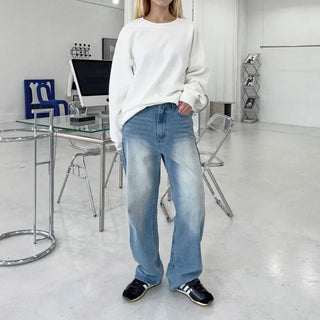 Hailey Two-Tone Washed Wide Denim