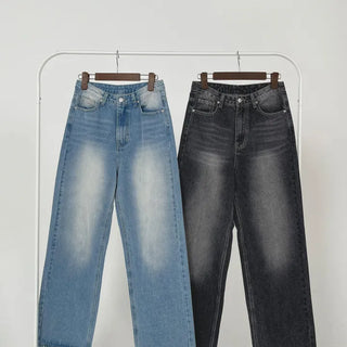 Hailey Two-Tone Washed Wide Denim