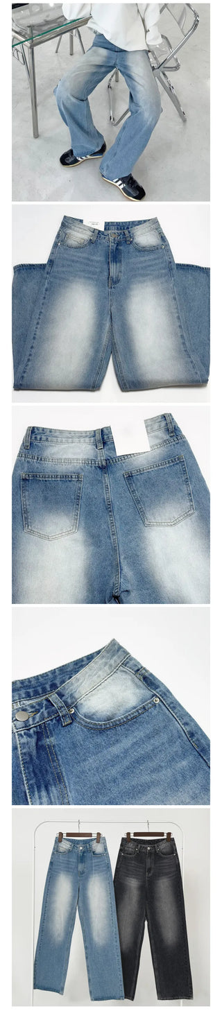 Hailey Two-Tone Washed Wide Denim