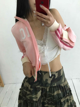 French See-through Lace Wrap Crop Camisole