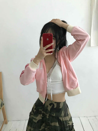 French See-through Lace Wrap Crop Camisole