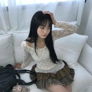 Vintage Check Ribbon Pleated Mini Skirt