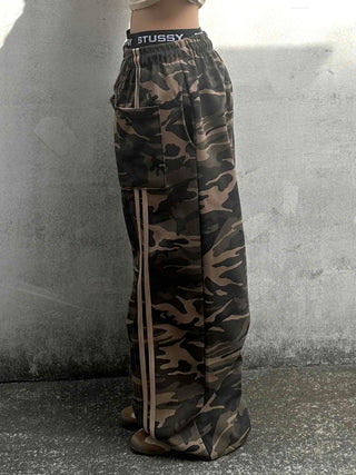 Campus Cargo Drawstring Elastic Wide Pants